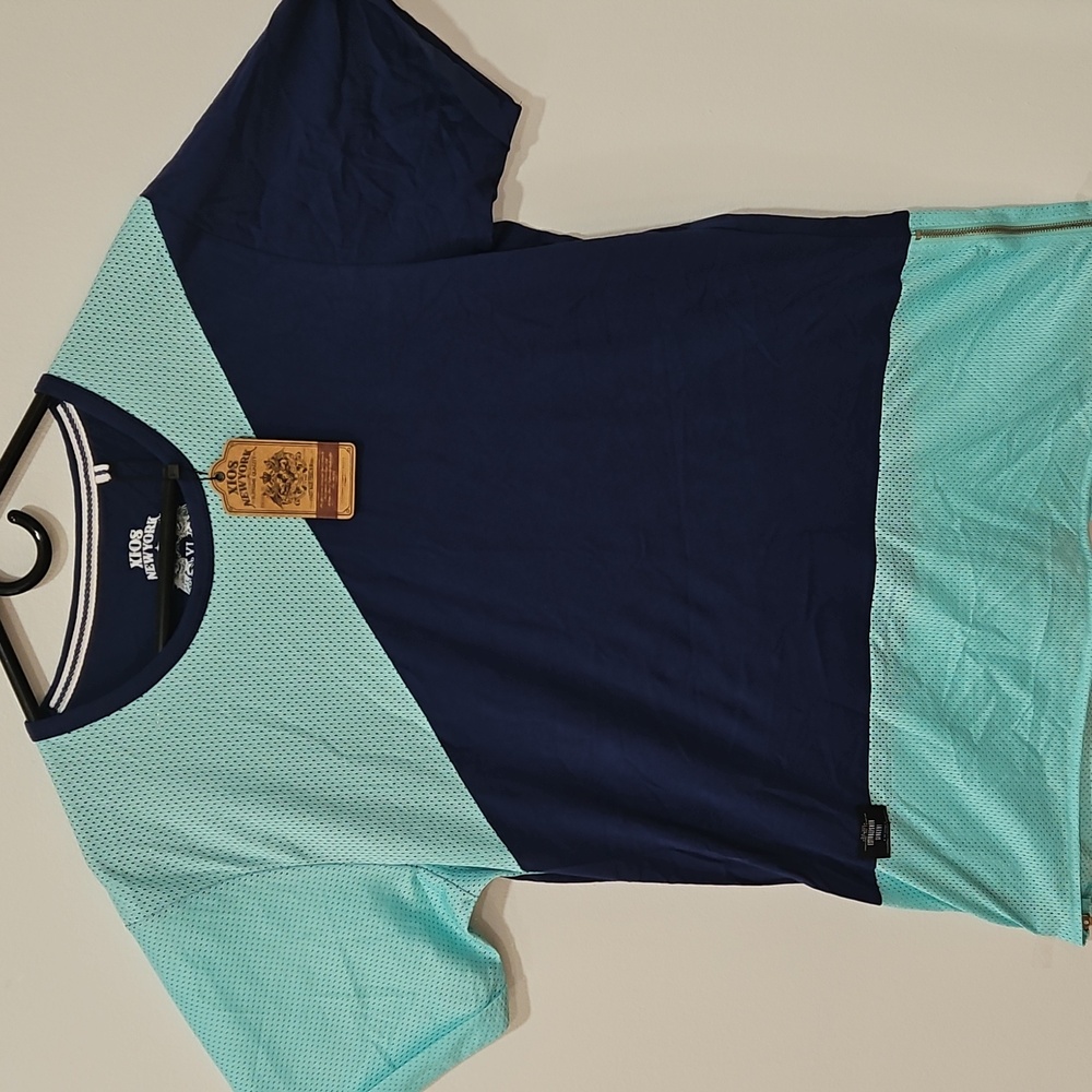 Brand New Men's Blue and Teal Polo Shirt